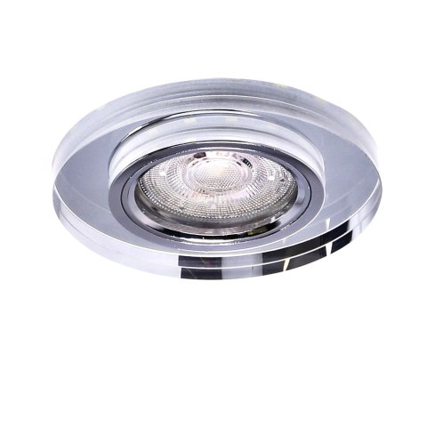SS-23 CH/TR+WH GU10 50W+LED SMD 230V BIAŁY 2 1W CHROM oczko sufitowe lampa sufitowa STAŁA OKRĄGŁA SZKŁO TRANSPARENTNE