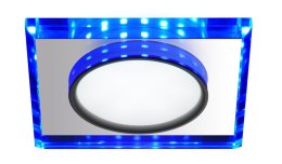 SSP-22 CH/TR+BL 8W LED 230V RING LED NIEBIESKI oczko sufitowe lampa sufitowa STAŁA KWADRATOWA SZKŁO TRANSPARENTNE