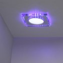 SSP-22 CH/TR+BL 8W LED 230V RING LED NIEBIESKI oczko sufitowe lampa sufitowa STAŁA KWADRATOWA SZKŁO TRANSPARENTNE