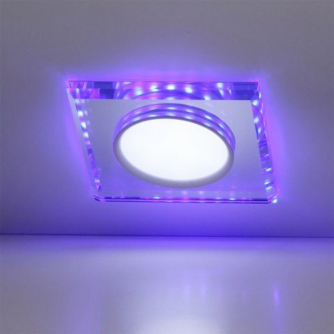 SSP-22 CH/TR+BL 8W LED 230V RING LED NIEBIESKI oczko sufitowe lampa sufitowa STAŁA KWADRATOWA SZKŁO TRANSPARENTNE