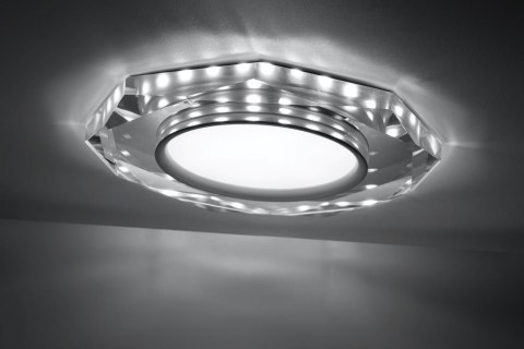 SSP-24 CH/TR+WH 8W LED 230V RING LED BIAŁY oczko sufitowe lampa sufitow OŚMIOKĄTNA SZKŁO TRANSPARENTNE