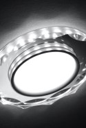SSP-25 CH/TR+WH 8W LED 230V RING LED BIAŁY oczko sufitowe lampa sufitowa OKRĄGŁA SZLIF SZKŁO TRANSPARENTNE