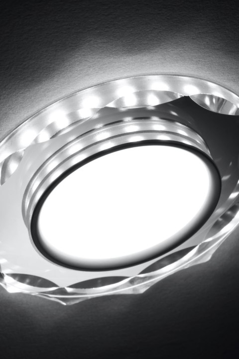 SSP-25 CH/TR+WH 8W LED 230V RING LED BIAŁY oczko sufitowe lampa sufitowa OKRĄGŁA SZLIF SZKŁO TRANSPARENTNE