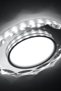 SSP-25 CH/TR+WH 8W LED 230V RING LED BIAŁY oczko sufitowe lampa sufitowa OKRĄGŁA SZLIF SZKŁO TRANSPARENTNE