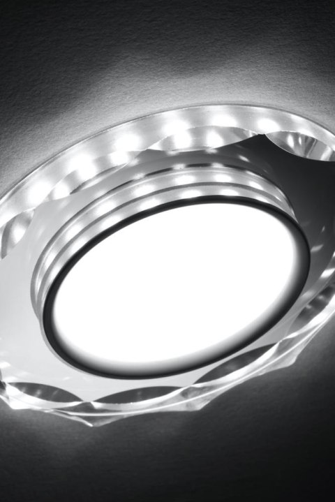SSP-25 CH/TR+WH 8W LED 230V RING LED BIAŁY oczko sufitowe lampa sufitowa OKRĄGŁA SZLIF SZKŁO TRANSPARENTNE