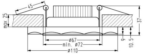 SSP-25 CH/TR+WH 8W LED 230V RING LED BIAŁY oczko sufitowe lampa sufitowa OKRĄGŁA SZLIF SZKŁO TRANSPARENTNE