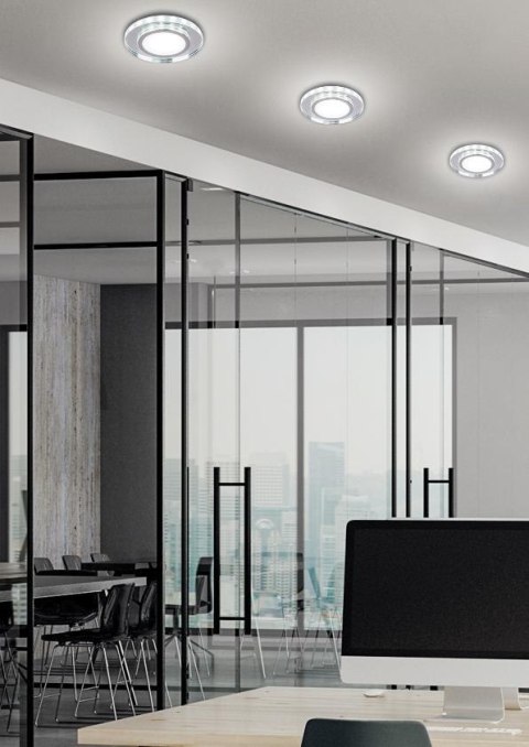 SSP-26 CH/TR+WH 10W LED 230V RING LED BIAŁY oczko sufitowe lampa sufitowa OKRĄGŁA SZLIF SZKŁO TRANSPARENTNE