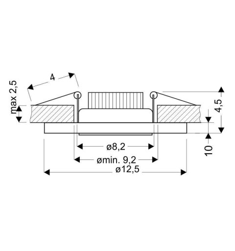 SSP-26 CH/TR+WH 10W LED 230V RING LED BIAŁY oczko sufitowe lampa sufitowa OKRĄGŁA SZLIF SZKŁO TRANSPARENTNE
