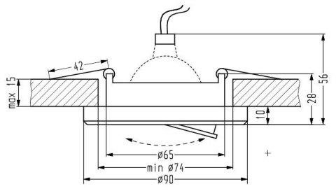 SSU-15 CH/WH MR16 CHROM oczko sufitowe lampa sufitowa OKRĄGŁA SZKŁO BEZBARWNE