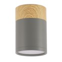 TUBA LAMPA SUFITOWA 1X15W GU10 6,8/10 SZARY+DREWNO