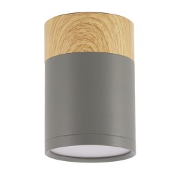 TUBA LAMPA SUFITOWA 1X15W GU10 6,8/10 SZARY+DREWNO