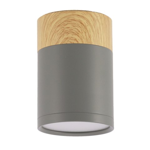 TUBA LAMPA SUFITOWA 1X15W GU10 6,8/10 SZARY+DREWNO