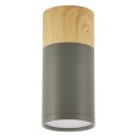 TUBA LAMPA SUFITOWA 1X15W GU10 6,8/15 SZARY+DREWNO