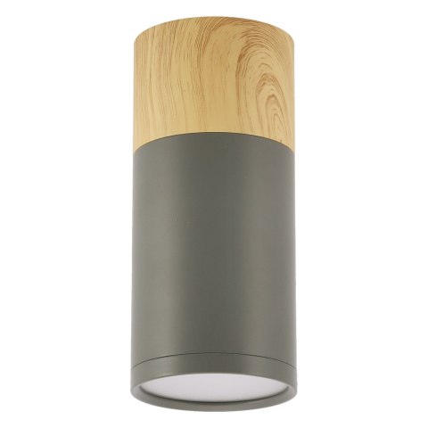 TUBA LAMPA SUFITOWA 1X15W GU10 6,8/15 SZARY+DREWNO