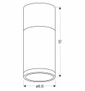TUBA LAMPA SUFITOWA 1X15W GU10 6,8/15 SZARY+DREWNO