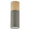 TUBA LAMPA SUFITOWA 1X15W GU10 6,8/20 SZARY+DREWNO