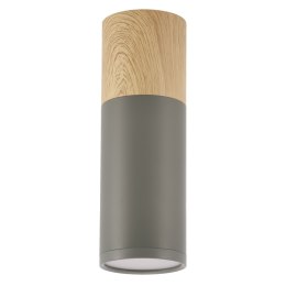TUBA LAMPA SUFITOWA 1X15W GU10 6,8/20 SZARY+DREWNO