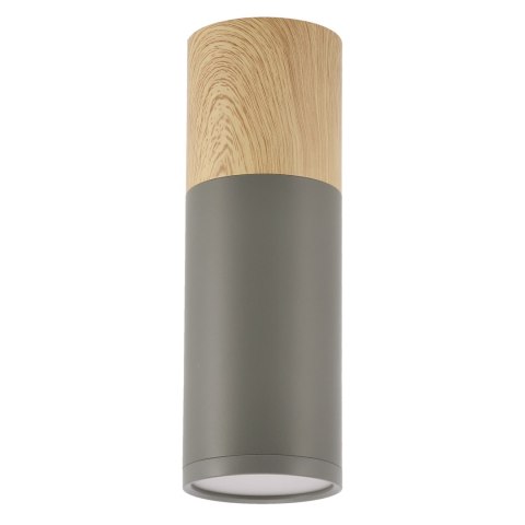 TUBA LAMPA SUFITOWA 1X15W GU10 6,8/20 SZARY+DREWNO
