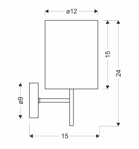 YAN LAMPA KINKIET PATYNOWY 1X40W E14 ABAŻUR ORZECHOWY