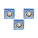 ZESTAW TRZECH OPRAW SS-22 CH/TR+BL GU10 50W+LED SMD 230V NIEBIESKI 2,1W CHROM OPR. STROP. STALA KWADRATOWA SZKLO TRANSPARENTNE