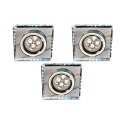 ZESTAW TRZECH OPRAW SS-22 CH/TR+WH GU10 50W+LED SMD 230V BIAŁY 2,1W CHROM OPR. STROP. STAŁA KWADRATOWA SZKŁO TRANSPARENTNE