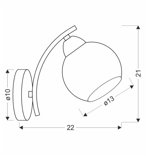 AMOS Lampa kinkiet chromowy 1x40W E27 klosz biały