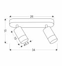 Conti lampa sufitowa 2x15W GU10 czarny metal klosze czarne z drewnem reflektory nowoczesna oprawa oświetleniowa salon sypialnia 