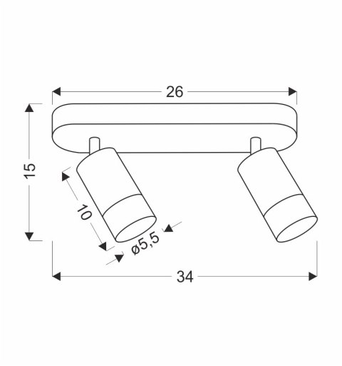 Conti lampa sufitowa 2x15W GU10 czarny metal klosze czarne z drewnem reflektory nowoczesna oprawa oświetleniowa salon sypialnia 
