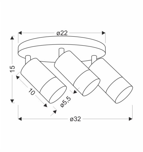 Conti lampa sufitowa plafon 3x15W GU10 czarny metal klosze czarne z drewnem nowoczesna oprawa oświetleniowa salon kuchnia sypial
