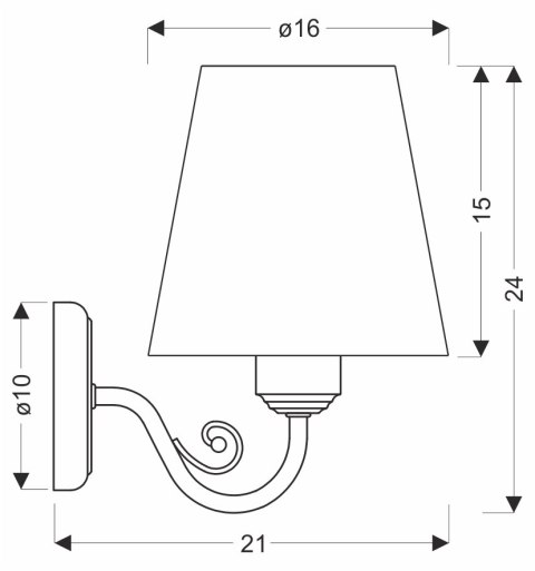 FIREZ lampa kinkiet biały 1x40W E27 abażur szary
