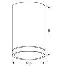 LAMPA SUFITOWA TUBA 1X15W GU10 6,8/10 BIAŁY MAT