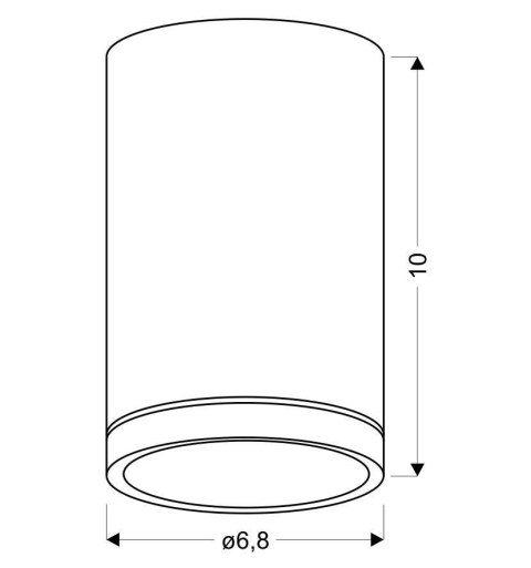 LAMPA SUFITOWA TUBA 1X15W GU10 6,8/10 BIAŁY MAT