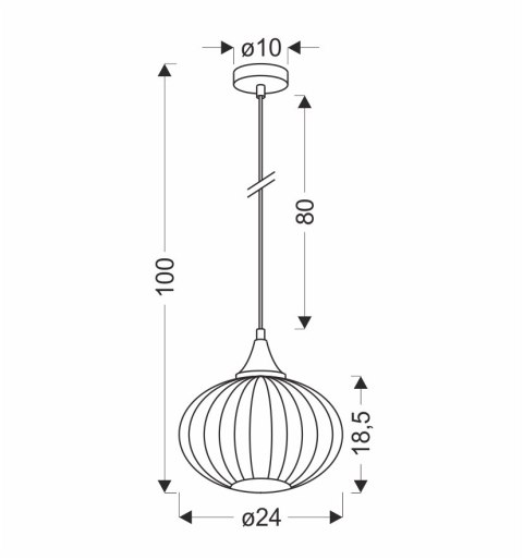 LAMPA WISZĄCA EXETER 240mm 1 CZARNY