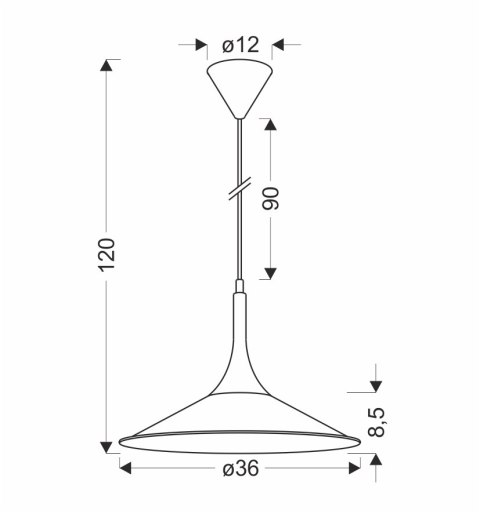 LAMPA WISZACA KIRUNA M 1 CZARNY 110x36x36