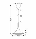 LAMPA WISZACA KIRUNA S 1 CZARNY 110x25x25