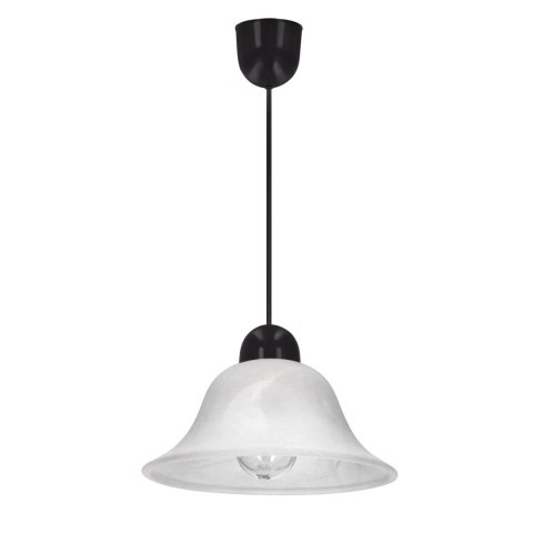 LENIS lampa wisząca czarny 1x60W E27 klosz biały