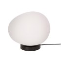 Lampa stołowa STONES minimalistyczna - biały klosz 30 cm w kształcie kamienia - skandynawska lampka na stolik nocny E27