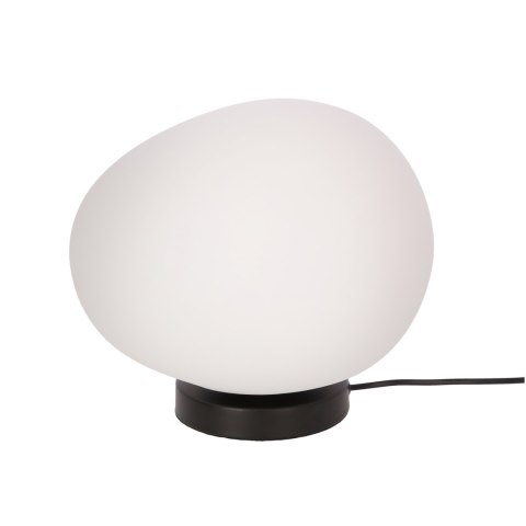 Lampa stołowa STONES minimalistyczna - biały klosz 30 cm w kształcie kamienia - skandynawska lampka na stolik nocny E27
