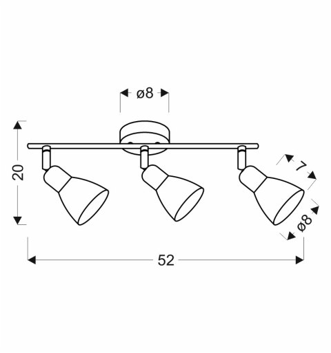 Lampa sufitowa COSTA czarna 3x40W E14 nowoczesne oświetlenie do salonu kuchni sypialni