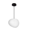 Lampa wisząca STONES 25 cm w stylu Japandi - z białym kloszem inspirowanym kamieniem - minimalistyczne oświetlenie sufitowe do s