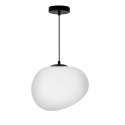 Lampa wisząca STONES 30 cm w stylu Japandi - z białym organicznym kloszem inspirowanym kamieniem - minimalistyczne oświetlenie s