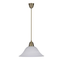 RUBI LAMPA WISZĄCA PATYNOWY 1X60W E27 KLOSZ BIAŁY ALABASTROWY
