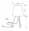 Smally lampa stołowa czarny 1x40 E14 abażur pomarańczowy w kropki
