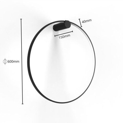 Light Prestige Kinkiet Mirror S czarny IP44 LED CCT