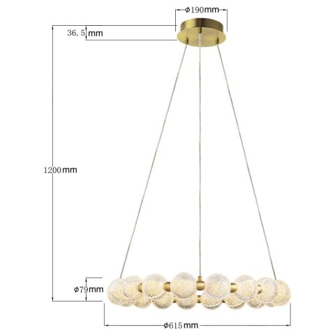 Light Prestige Diamond 18 wisząca złota
