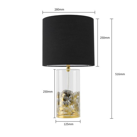 Light Prestige Lampa stołowa Sunflower czarno - transparentna 1xE27