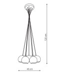 Light Prestige Lampa wisząca Punto grafitowa 7xE14