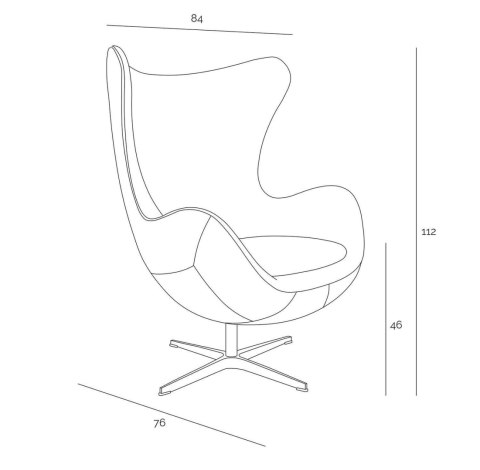 Fotel Jajo aluminium czarne PU ( Rozmiar: uniwersalny )