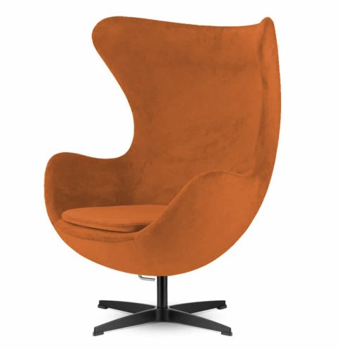 Fotel Egg Jajo Premium Velvet Treviso Aksamitny Welur obrotowy z funkcją bujania Rudy (5187-26) Czarny Rudy (5187-26)