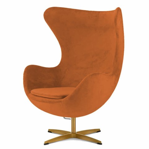 Fotel Egg Jajo Premium Velvet Treviso Aksamitny Welur obrotowy z funkcją bujania Rudy (5187-26) Złoty Rudy (5187-26)